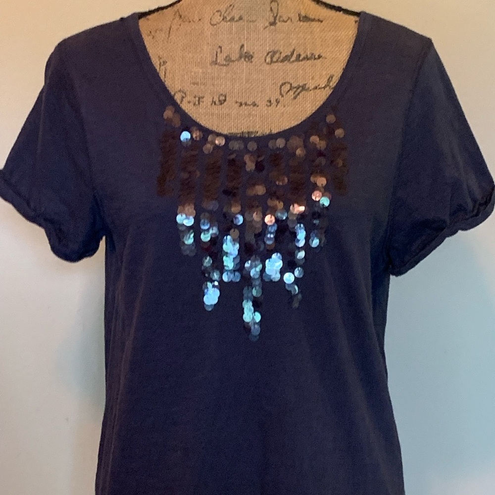 Pretty navy blue top - Picture 1 of 5
